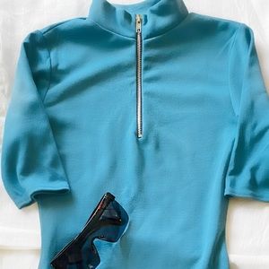 Mock neck fitted dress